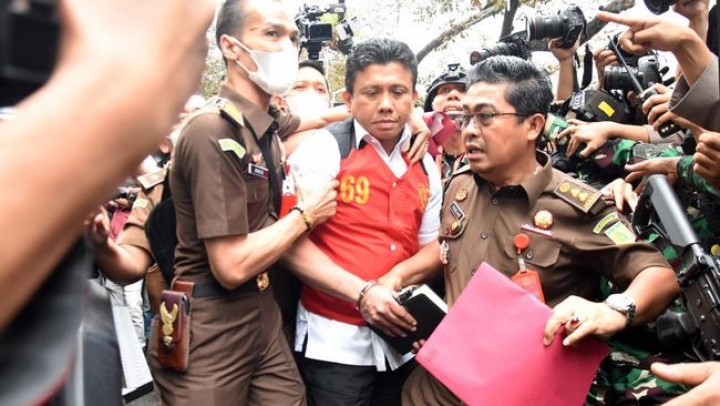 Potret Ferdy Sambo saat Perhimpunan Berkas Perkara Kasus Brigadir J. (Dok. CNNIndonesia)