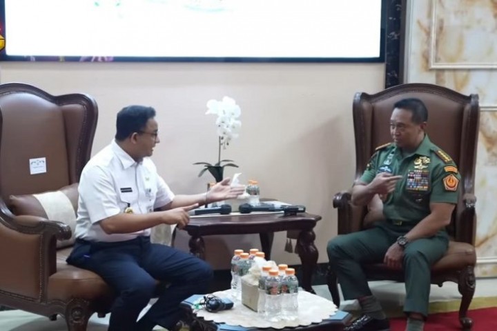 Anies Baswedan sempat bertemu dengan Panglima TNI Jendral Andika Perkasa di penghujung masa jabatannya /MPI