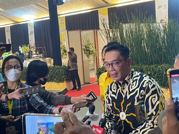 Gubernur Jawa Barat Ridwan Kamil Menghadiri Acara Perayaan Puncak HUT ke58Partai Golkar. (Foto: KompasTV)