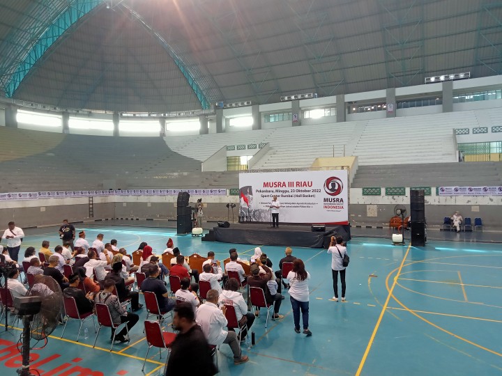 Ribuan masyarakat hadiri Musra III di Rumbai Sport Center Pekanbaru. Minggu (23/10/2022). 