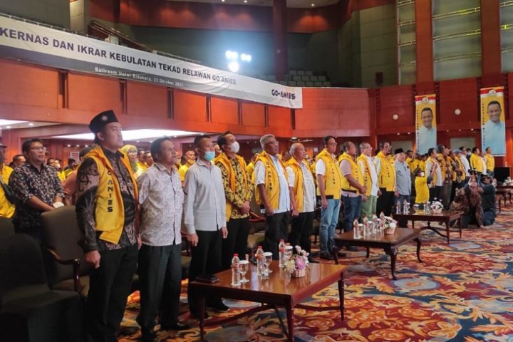 Politikus Golkar pimpin dan deklarasikan relawan Go-Anies untuk dukung Anies Baswedan di Pilpres 2024 /MPI