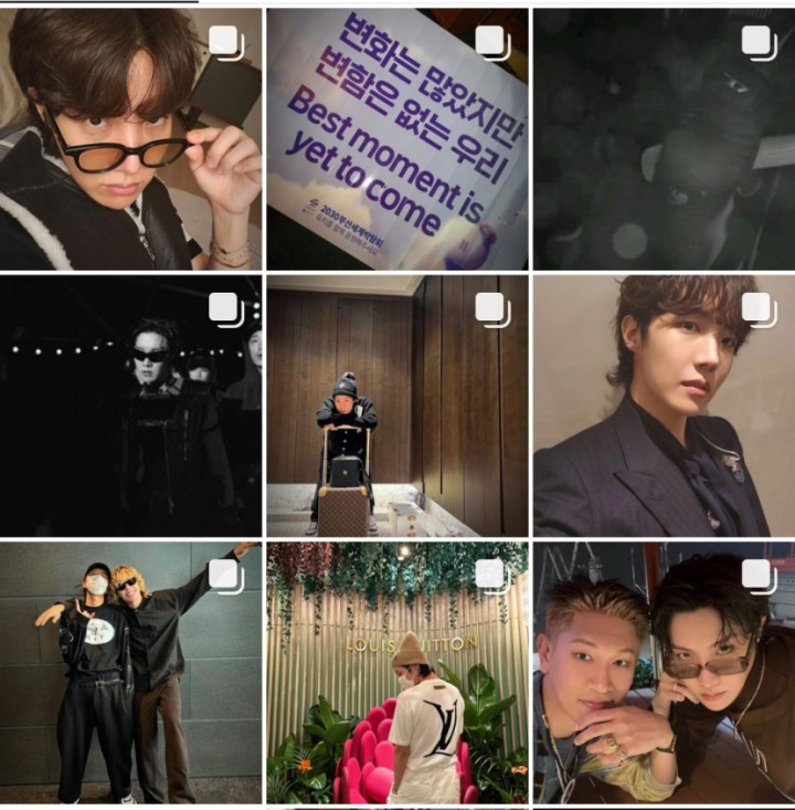 Penampakan feed Instagram J-Hope BTS. (Foto: Screenshot)