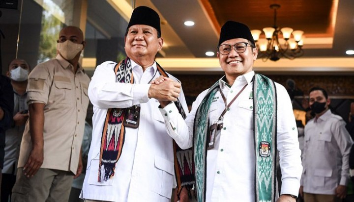 Ketum Gerindra Prabowo Subianto dan Ketum PKB Muhaimin Iskandar. Sumber: Media Indonesia