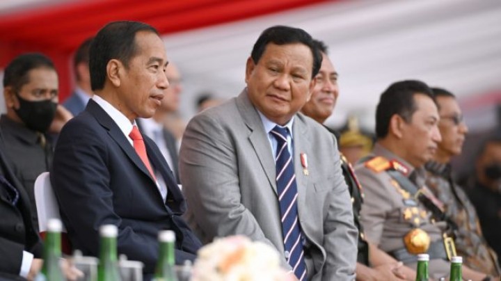Jokowi dan Prabowo di Indonesia Defence 2022. (Suara.com/Foto)