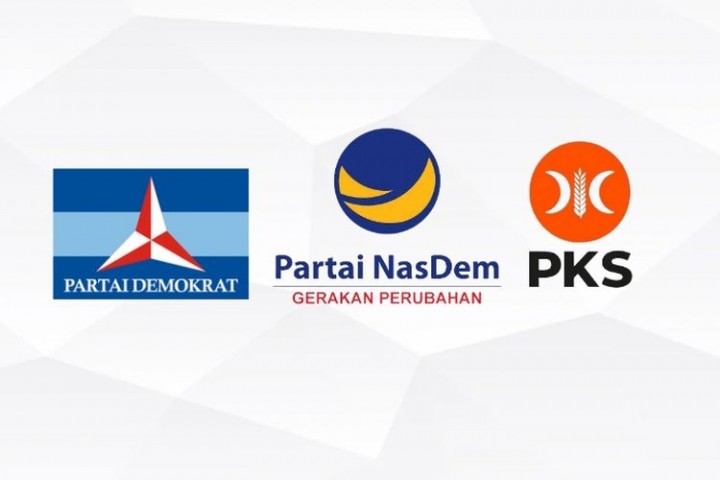 Bendera PKS, Nasdem, dan Demokrat. Sumber: Internet