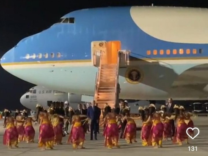 Potret Kedatangan Joe Biden Presiden Amerika Serikat Jelang KTT G20 Bali. (detik.com/Foto)