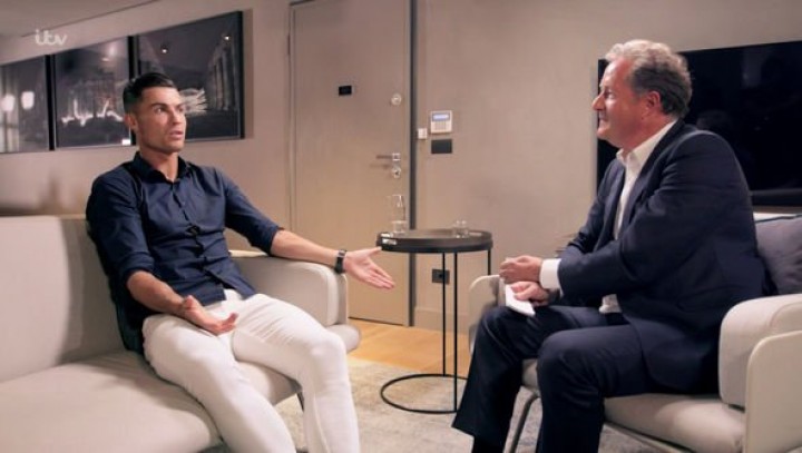 Potret Interview yang Dilakukan Piers Morgan ke Cristiano Ronaldo. (Liputan.com/Foto)