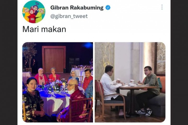 Gibran Rakabuming posting foto semeja Anies Baswedan serta Megawati semeja dengan SBY /Istimewa