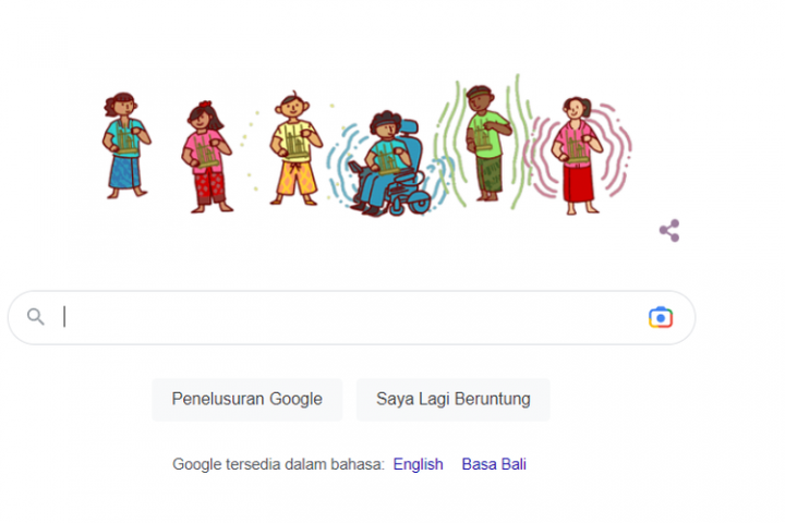 Tema Google Doodle Hari Ini 'Angklung' (Google)