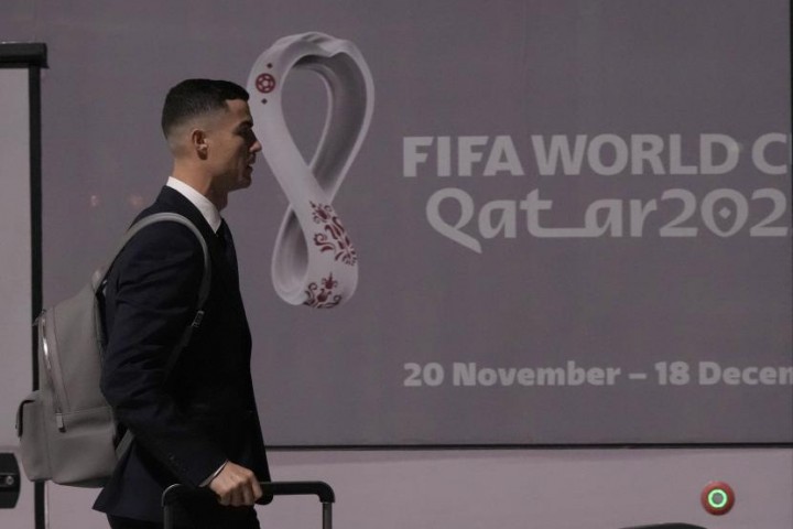 Potret Cristiano Ronaldo Tiba di Qatar. (Republika/Foto)