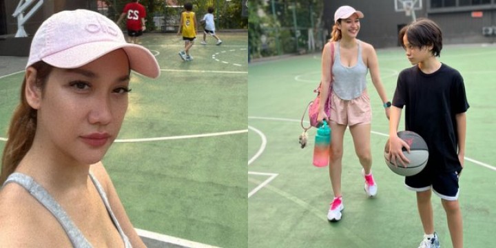  Gaya BCL saat Temani Noah Usai Tanding Basket, Netizen: Hot Mom Kece Pakai Tanktop Coklat