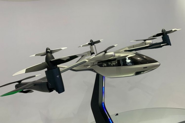 Potret Taksi Terbang Ciptaan Hyundai yang Akan Melakukan Uji Coba di IKN 2024. (Kompas.tv/Foto)
