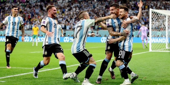 Potret Kemenangan Timnas Argentina atas Perempatfinal Piala Dunia 2022 saat Kontra Lawan Belanda. (Bola.net/Foto)