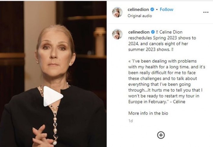 Postingan Terbaru di Akun Pribadi Milik Celine Dion di Instagram. (SCreenshot/Grid.id/Foto)