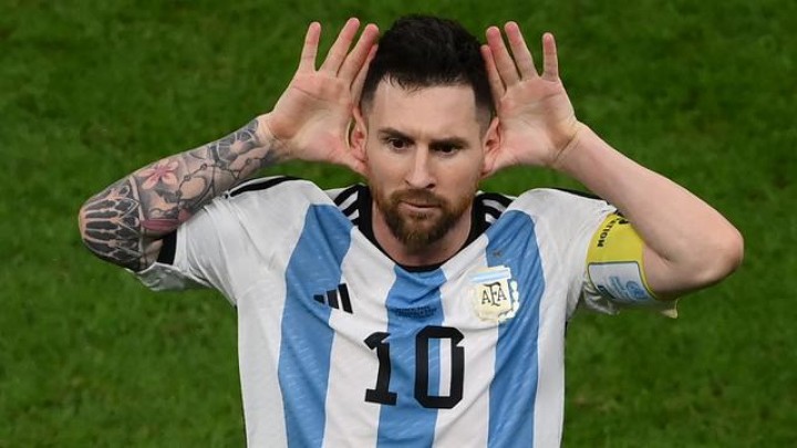 Lionel Messi di Semifinal Piala Dunia 2022, usai Cetak Gol. (Bola.net/Foto)
