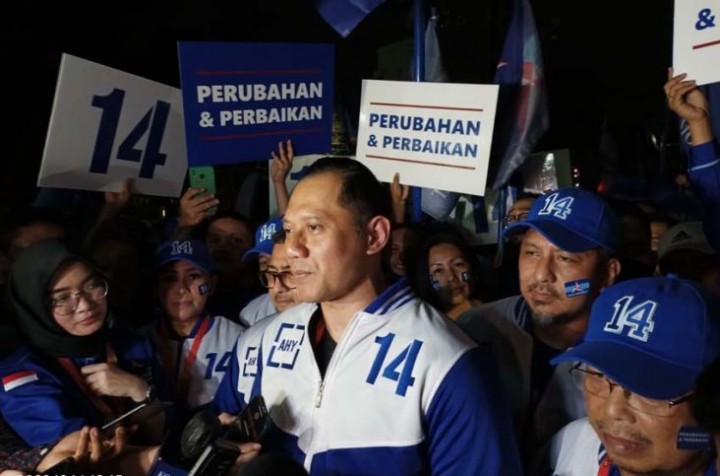 Agus Harimurti Yudhoyono (AHY) Ketum Demokrat sebut makna dari nomor urut 14 yang digunakan partainya pada Pemilu 2024 mendatang /MPI