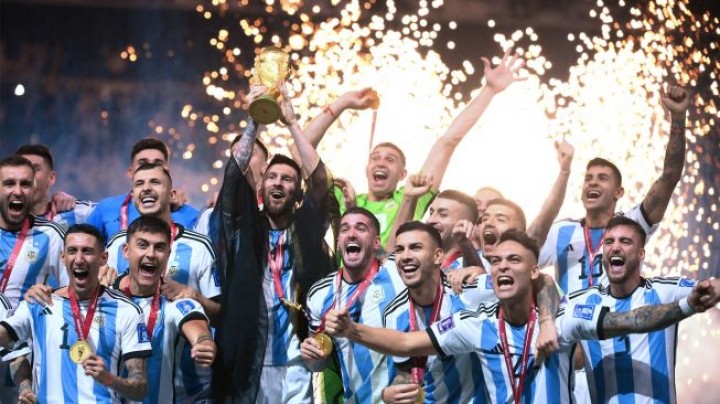 Potret Kemenangan Timnas Argentina di Piala Dunia 2022 Qatar. (Twitter)