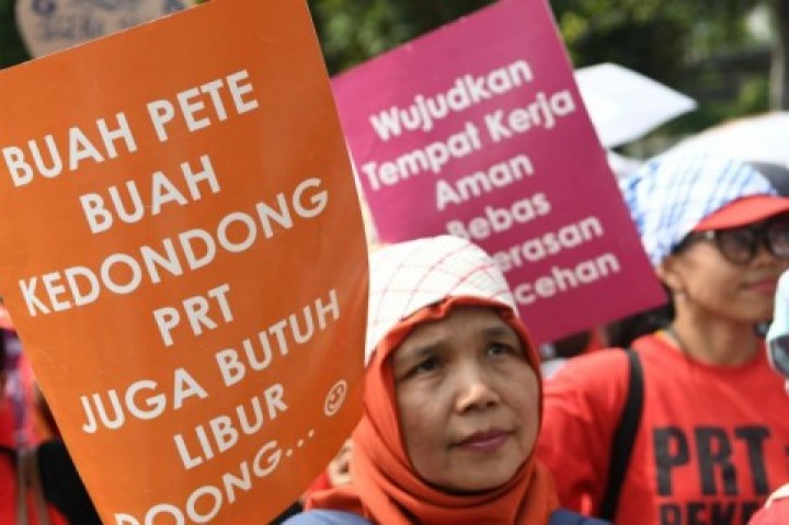 Aksi Demo yang Dilkaukan Pada Pejuang PRT agar UU PPRT di Sahkan Pada Tahun 2020. (Kompas.tv/Foto)
