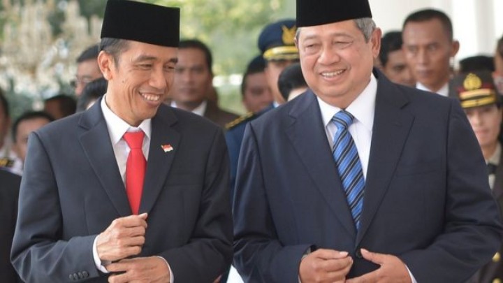 Presiden RI Joko Widodo dan Presiden RI ke-6 Susilo Bambang Yudhoyono (SBY). Sumber: BBC