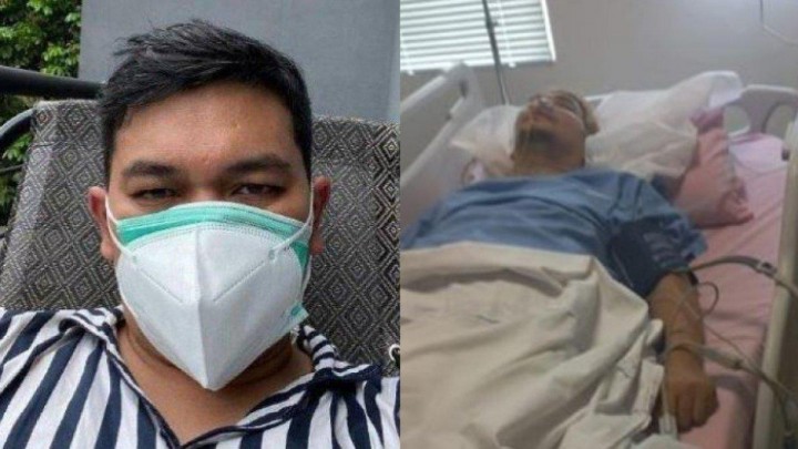 Potret Kondisi Indra Bekti yang Masih Dirawat Di Rumah Sakit Abdi Waluyo Jakarta Pusat. (Twitter/Foto)