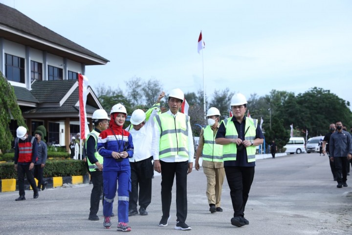 Presiden Joko Widodo saat kunjungannya di Pertamina Hulu Rokan