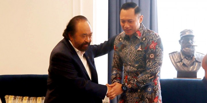 Ketum Nasdem Surya Paloh dan Ketum Demokrat Agus Harimurti Yudhoyono (AHY). Sumber: Rmol.ID