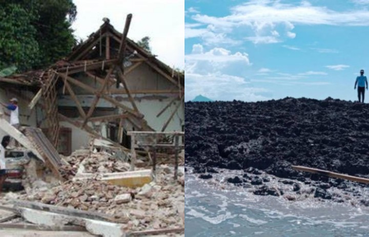 Penampakan pulau baru yang muncul pasca Gempa Bumi mengguncang Maluku /