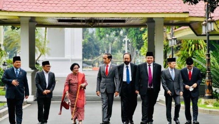 Presiden RI Joko Widodo dan Ketum koalisi. Sumber: Detik.com