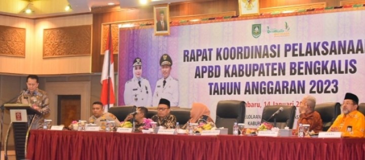 Pimpinan DPRD Bengkalis saat menghadiri Rakor APBD TA 2023