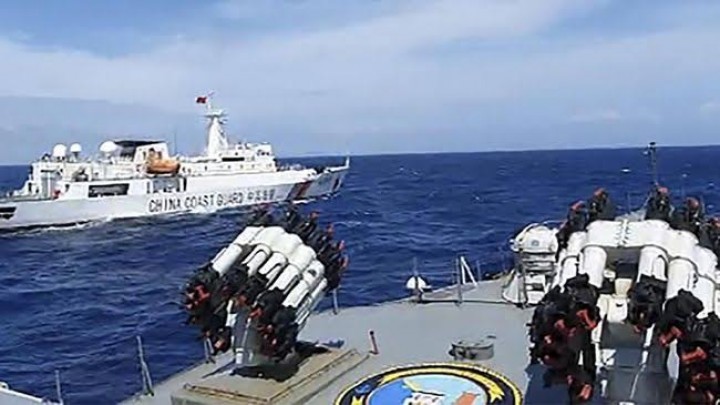 Potret Kapal China di Kepulauan Natuna. (CNNIndonesia/Foto)