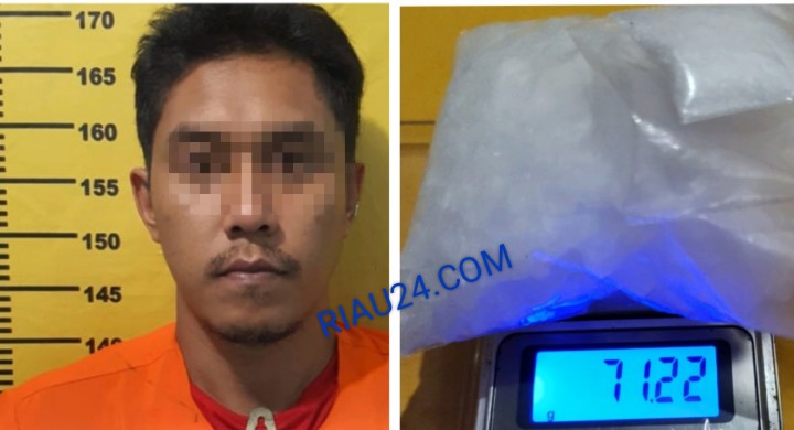 Tersangka dan barang bukti sabu