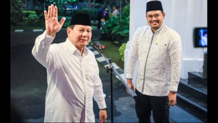 Menteri Pertahanan Prabowo Subinto dan Bobby Afif Nasution. Sumber: kompas.tv