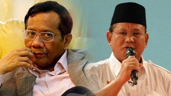 Menteri  Pertahanan Prabowo Subianto dan Menkopolhukam Mahfud MD. Sumber: Internet