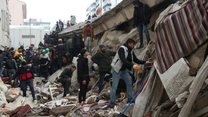 Potret Gempa Bumi di Turki dengan 7,8 M. (detik.com/Foto)