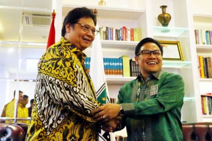 Ketum Golkar Airlangga Hartarto dan Ketum PKB Muhaimin Iskandar. Sumber: Jawa Pos