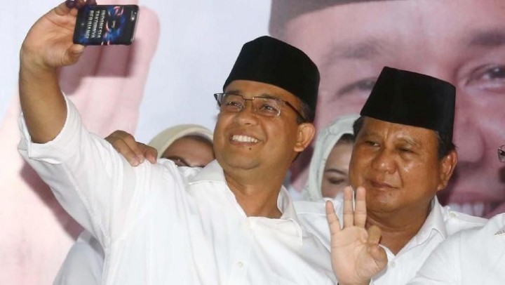 Ketum Gerindra Prabowo Subianto dan Anies Baswedan. Sumber: Rakyat Merdeka