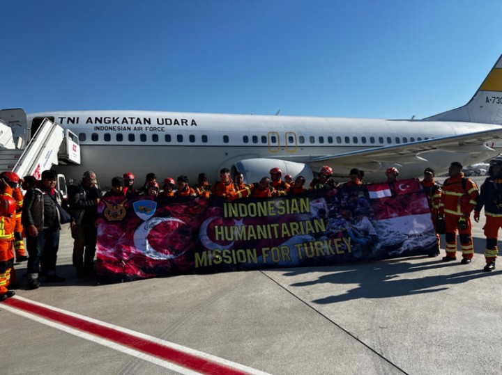 Gelombang pertama tim bantuan Indonesia untuk Turki telah mendarat pada Minggu 12 Februari 2023 /KBRI Ankara 