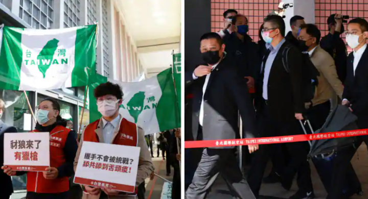 Pejabat China disambut protes pada saat kunjung ke Taiwan untuk pertama kalinya setelah Covid 19 /Reuters