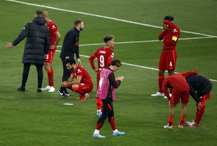 Potret Kekalahan Liverpool saat Kontra Lawan Real Madrid di Leg Pertama 16 Besar Liga Champions 2023. (Bolaokezone.com/Foto)