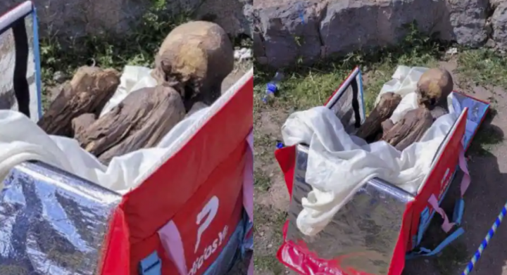 Polisi di Peru menemukan Mumi Hispanik di tas pengantar makanan seorang pria /AFP