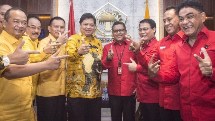Partai Golkar ajak PDI Perjuangan merapat ke Koalisi Indonesia Bersatu (KIB). Sumber: CNN Indonesia