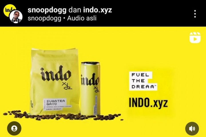 Rapper Snoop Dogg Luncurkan Kopi INDOxyz Lini Khas Indonesia. (Screenshot/Foto)