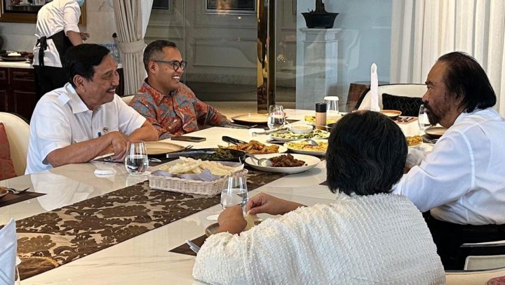 pertemuan antara Luhut Binsar Pandjaitan, dengan Ketua Umum Partai Nasdem, Surya Paloh dianggap syarat bermuatan politik. Sumber: detik.com