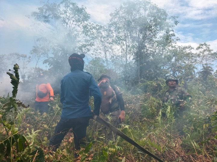 Tim Gabungan Berjibaku Padamkan Api Karlahut di Dusun Tanjung Senekip Pambang, 10 Hektar Lahan Terbakar