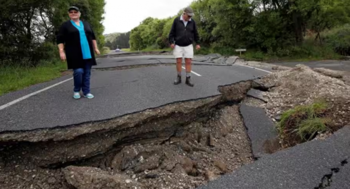 Foto gempa bumi yang melanda Selandia Baru pada tahun 2016 /Reuters
