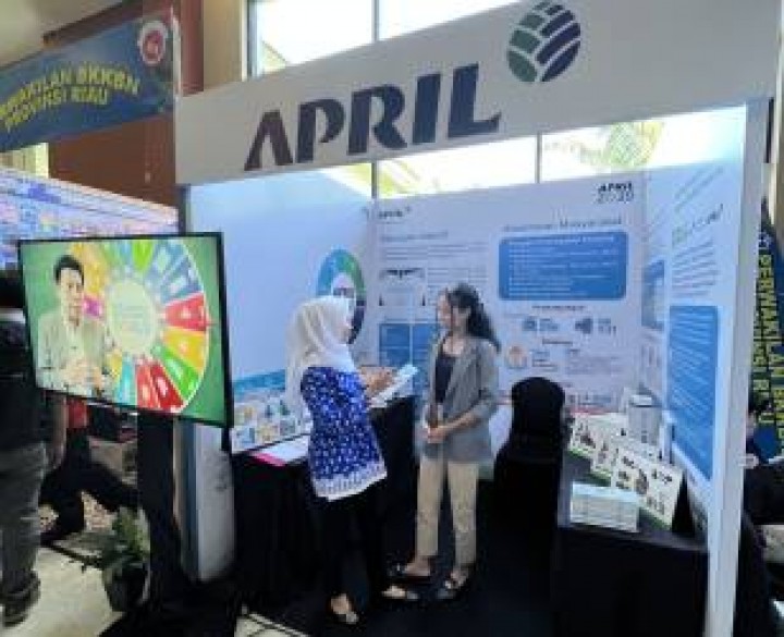 Foto: Stand pameran PT Riau Andalan Pul and Paper (RAPP) di acara Penilaian Kinerja Kabupaten/Kota dalam Pelaksanaan Aksi Konvergensi Percepatan Penurunan Stunting
