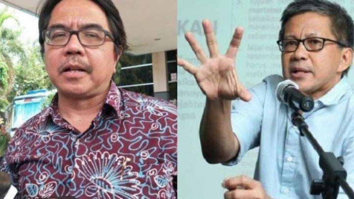 Tantangan Rocky Gerung untuk mengungkap pendana lembaga survei dijawab Mantan Peneliti dari Saiful Mujani Research and Consulting Ade Armando. Sumber: Tribunnews.com