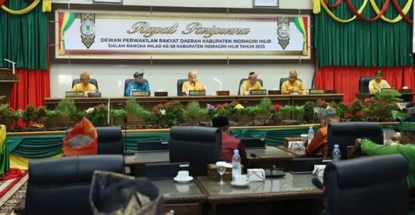 Ketua DPRD Inhil Pimpin Rapat Paripurna Istimewa Dalam Rangka Milad Inhil ke-58.