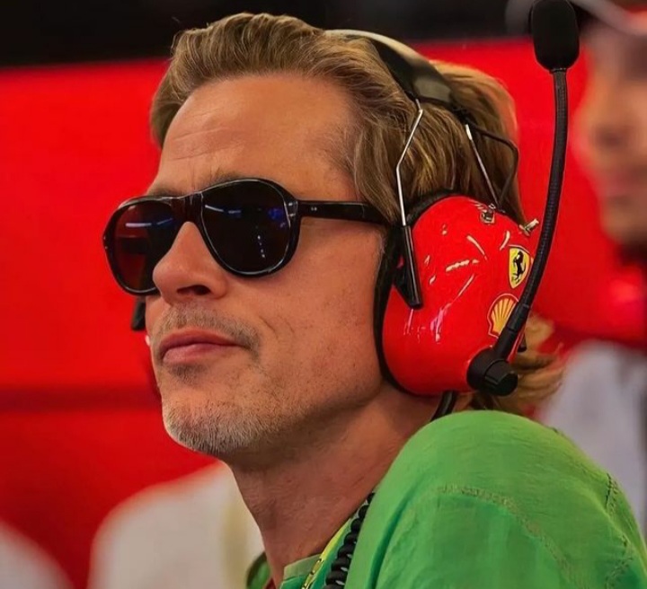 Viral! Brad Pitt Jadi Pembalap F1 Dadakan di Sirkuit Silverstone. (Twitter/Foto)