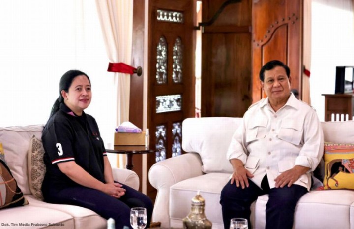 Ketua DPP PDI Perjuangan Puan Maharani menyebut hubungan antara Ketua Umum PDI Perjuangan Megawati Soekarnoputri dengan Ketua Umum Gerindra Prabowo Subianto dalam keadaan baik-baik saja. Sumber: okezone.com
